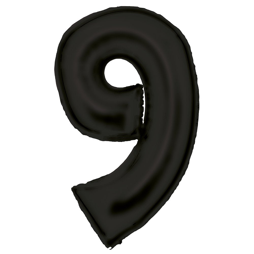 Large Silk Lustre Black Foil Balloon Numbers