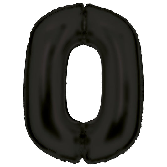 Large Silk Lustre Black Foil Balloon Numbers