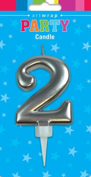 Candle Formal Silver Number - 2