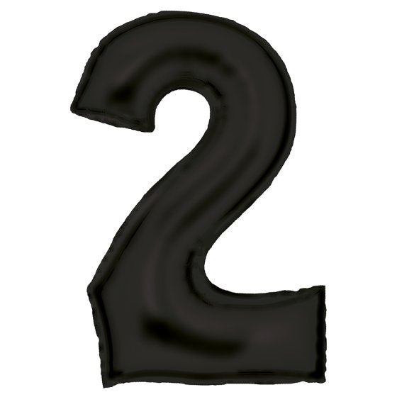 Large Silk Lustre Black Foil Balloon Numbers