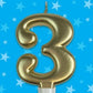 Candle Formal Gold Number - 3