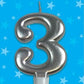 Candle Formal Silver Number - 3