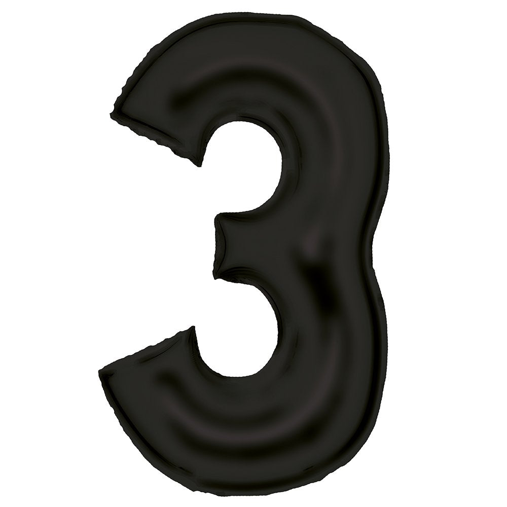 Large Silk Lustre Black Foil Balloon Numbers