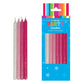 CANDLE 16PK 12CM GLTR PINKS