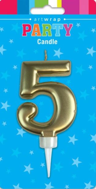 Candle Formal Gold Number - 5