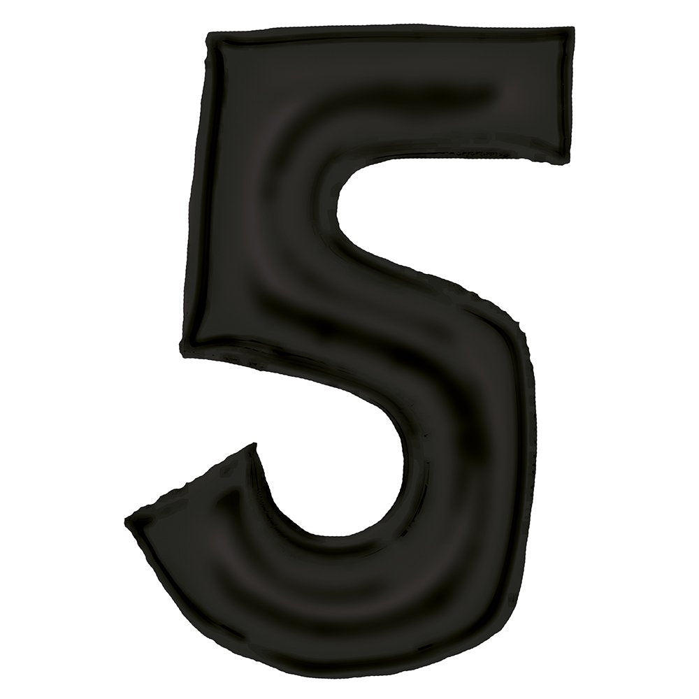 Large Silk Lustre Black Foil Balloon Numbers