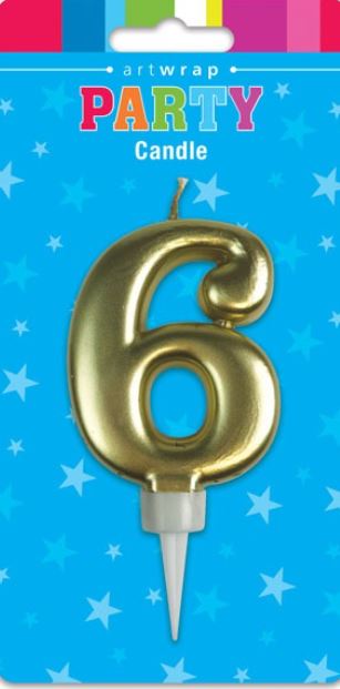 Candle Formal Gold Number - 6