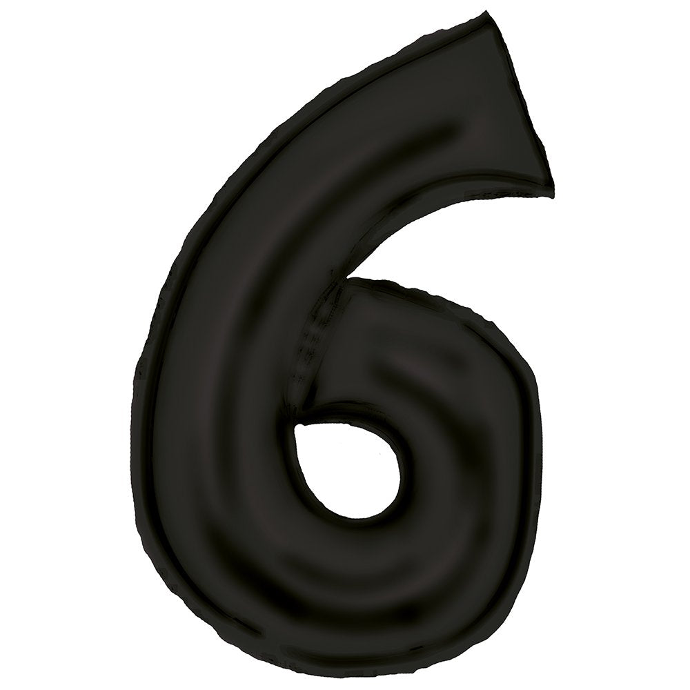 Large Silk Lustre Black Foil Balloon Numbers