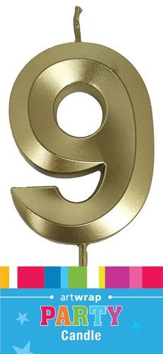 CANDLE SNGL NUM MET GOLD