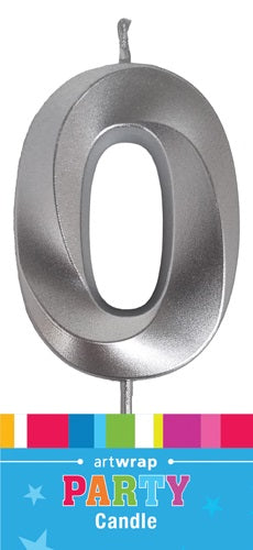 CANDLE SNGL NUM MET SILVER