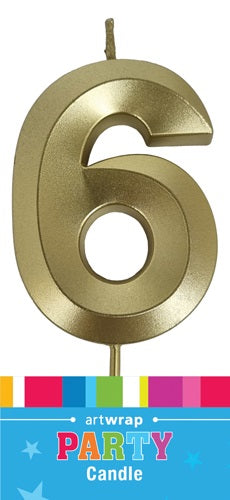 CANDLE SNGL NUM MET GOLD