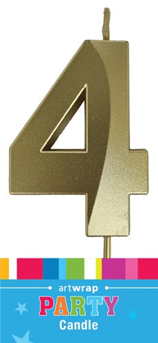 CANDLE SNGL NUM MET GOLD