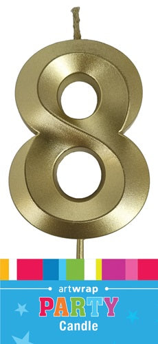 CANDLE SNGL NUM MET GOLD