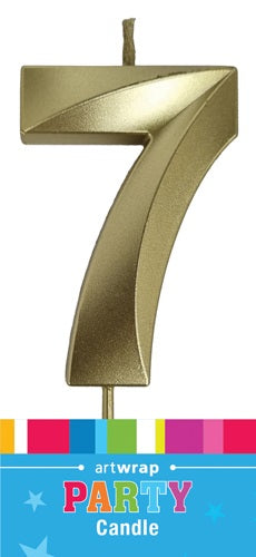 CANDLE SNGL NUM MET GOLD