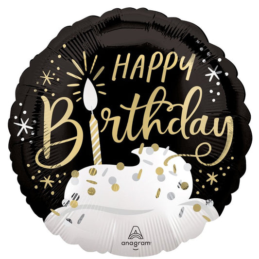 Birthday Wishes Black, Silver & Gold S40