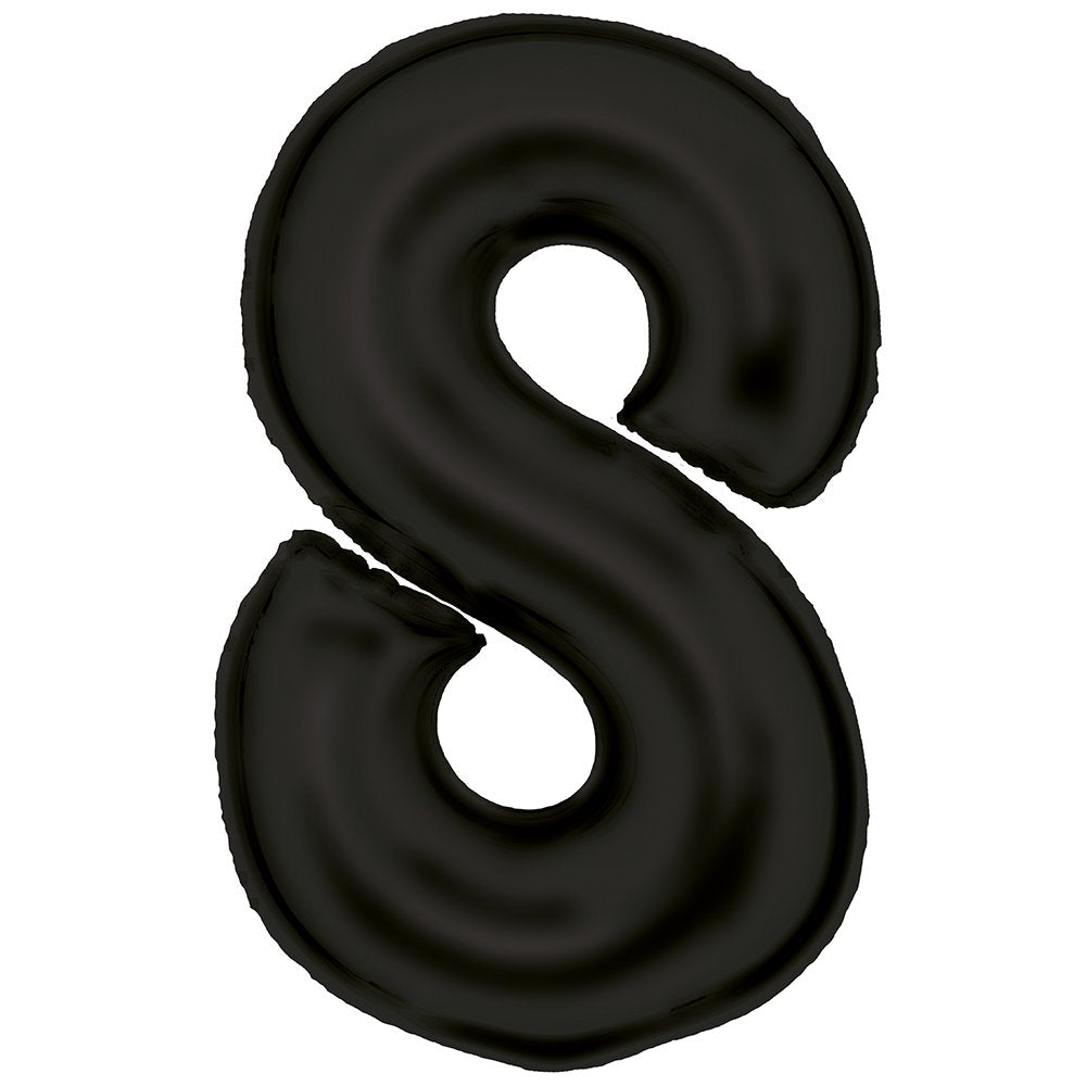 Large Silk Lustre Black Foil Balloon Numbers