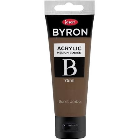 JASART ACRYLIC MEDIUM BODIED BURNT UMBER COLOUR 75ML